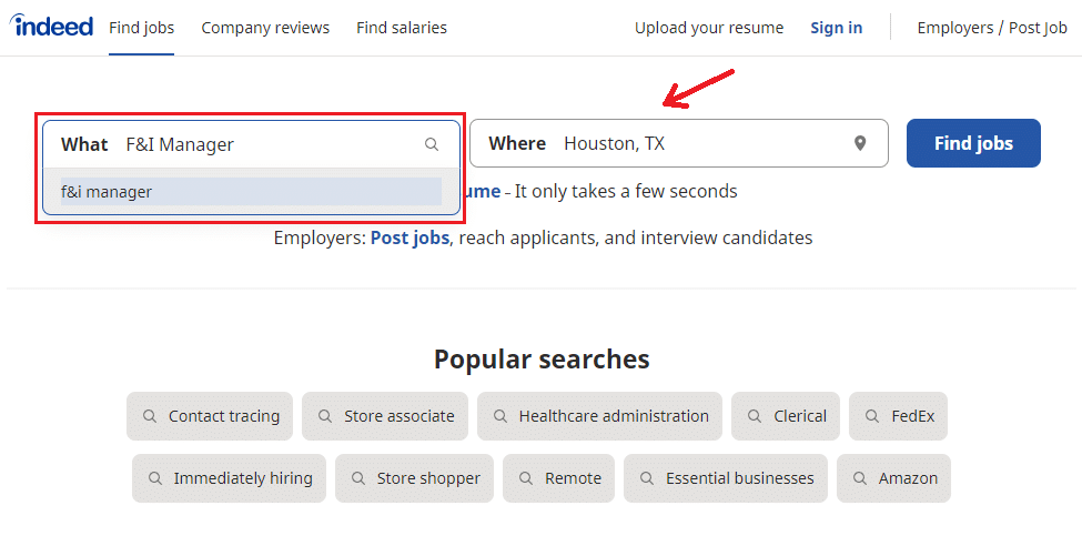 how to find F&I Jobs